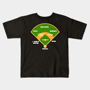 Whos On Baseball Fielding Card Kids T-Shirt